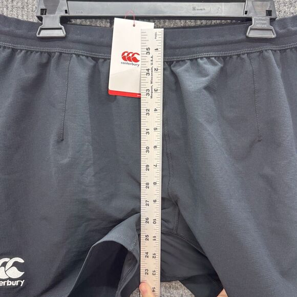 NWT Canterbury Tournament Rugby Shorts Men 2XL Black Stretch Drawstring CCC Logo - Picture 11 of 12